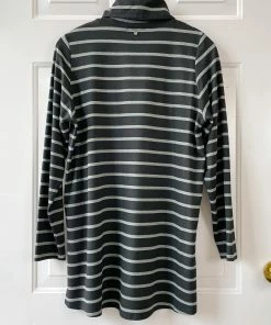 Q'Neel Striped Turtle Neck Tunic, Black/Grey Q'Neel