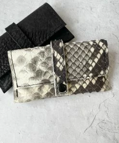 Riel Card Holder, Beige Snake