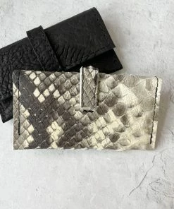 Riel Card Holder, Beige Snake