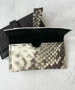 Riel Card Holder, Beige Snake