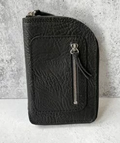 Riel Large Zipper Wallet, Black Riel