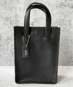 Riel Rectangle Mini Tote Bag, Black