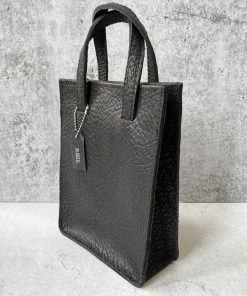 Riel Rectangle Mini Tote Bag, Black