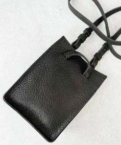 Riel Rectangle Mini Tote Bag, Black