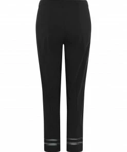 Robell Marie Mesh Trim Crop Pant, Black