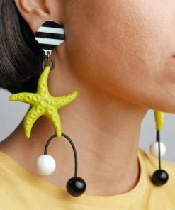 Michaela Malin Michaela Malin Starlight Clip Earrings, Chartreuse