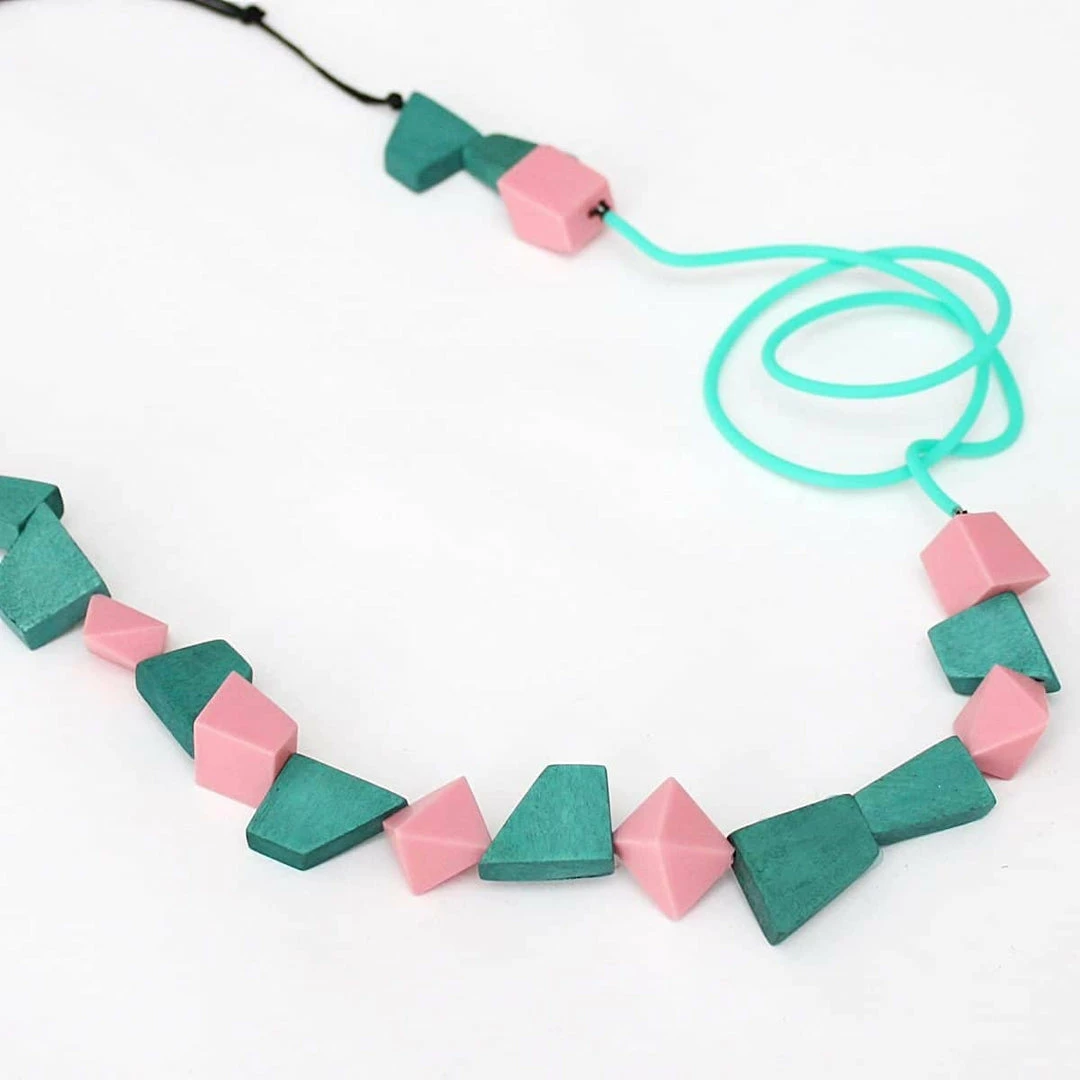 Sylca Designs Grenada Necklace, Aqua/Pink