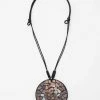 Sylca Designs Iridescent Mosaic Pendant Necklace, Black