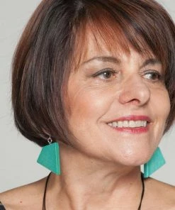 Sylca Designs Geometric Wooden Earrings, Aqua 7 Sylca Designs Geometric Wooden Earrings, Aqua