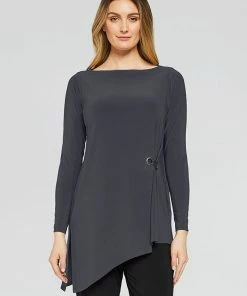 Sympli Halo Angle Tunic, Long Sleeve, Graphite Sympli