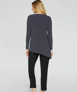 Sympli Halo Angle Tunic, Long Sleeve, Graphite Sympli