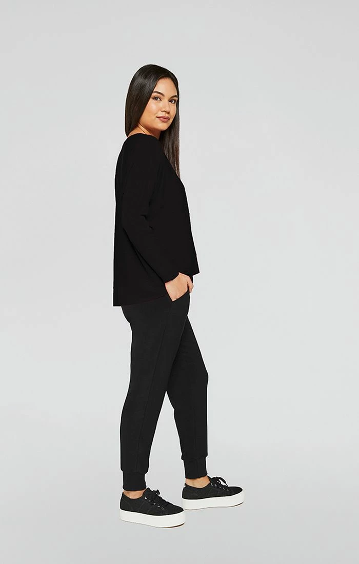 Sympli Sympli Motion Trim Boxy Top, Long Sleeve, Black 5 Sympli Sympli Motion Trim Boxy Top, Long Sleeve, Black