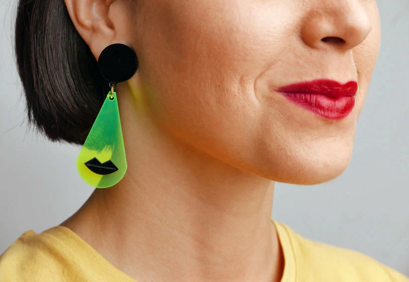 Michaela Malin Michaela Malin Tippa Earrings, Neon Green 3 Michaela Malin Michaela Malin Tippa Earrings, Neon Green