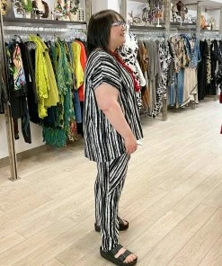 Trine Kryger Simonsen Alissa Relaxed Pant, Black/White Trine Kryger Simonsen