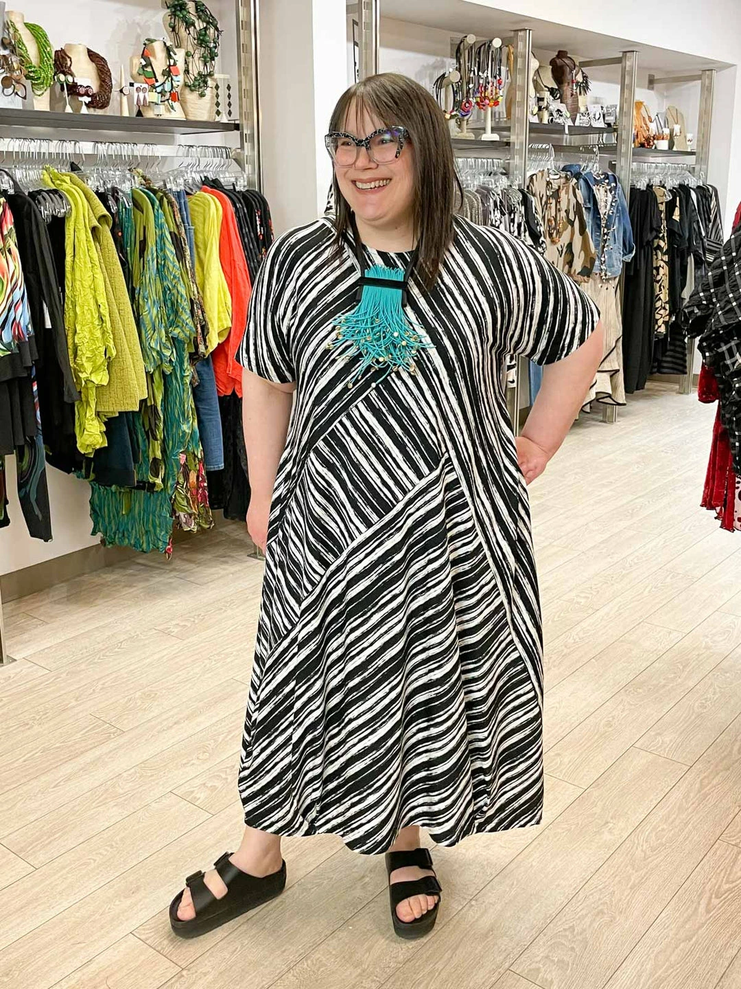 Trine Kryger Simonsen Trine Kryger Simonsen Luni Angled Panel Dress, Black/White 6 Trine Kryger Simonsen Trine Kryger Simonsen Luni Angled Panel Dress, Black/White