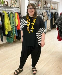 Trine Kryger Simonsen Trine Kryger Simonsen Vika Striped Panel Top, Black