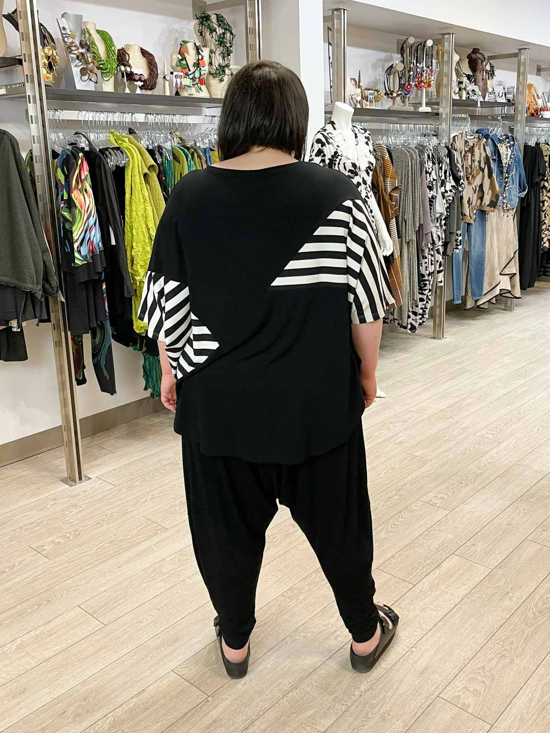 Trine Kryger Simonsen Trine Kryger Simonsen Vika Striped Panel Top, Black