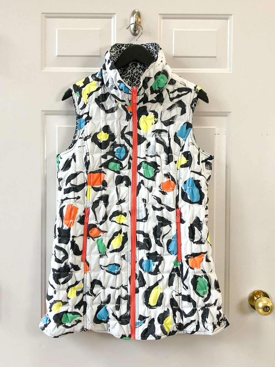 UBU Clothing Co Quilted Zip Front Reversible Vest, Seeing Spots/Small Leopard 3 UBU Clothing Co Quilted Zip Front Reversible Vest, Seeing Spots/Small Leopard