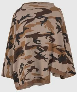Alembika Alembika Urban Camo Hi Lo Boxy Top, Brown