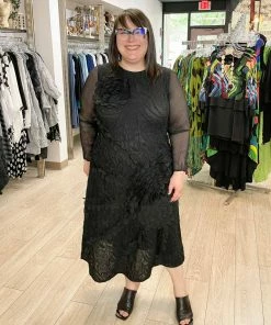 Vanite Couture Floral Embroidered Dress, Black Vanité Couture