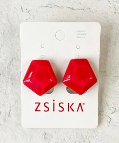 Zsiska Aurora Clip Earrings, Fuchsia