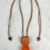 Zsiska Ava 2 Bead Pendant Necklace, Orange 1 Zsiska Ava 2 Bead Pendant Necklace, Orange