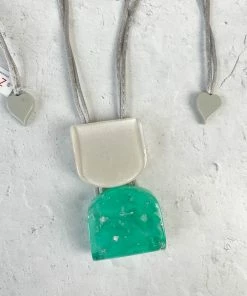 Zsiska Ava 2 Bead Pendant Necklace, Turquoise