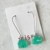 Zsiska Zsiska Ava Long Wire Drop Earrings, Turquoise 1 Zsiska Zsiska Ava Long Wire Drop Earrings, Turquoise