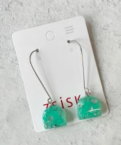 Zsiska Zsiska Ava Long Wire Drop Earrings, Turquoise