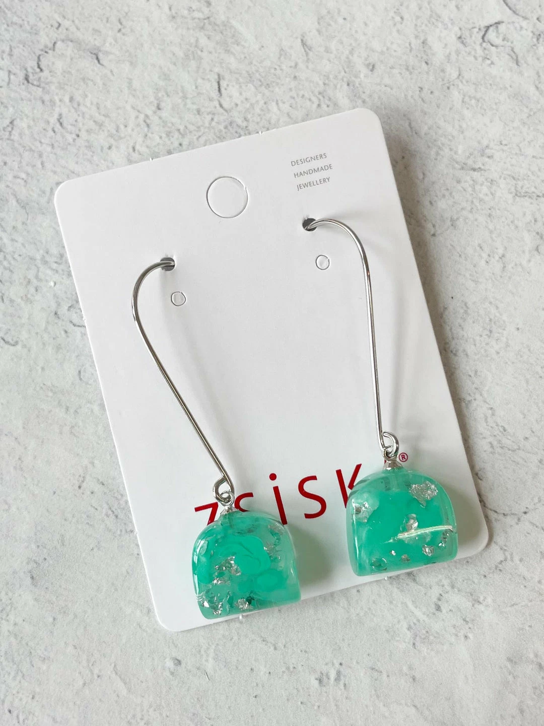 Zsiska Zsiska Ava Long Wire Drop Earrings, Turquoise 3 Zsiska Zsiska Ava Long Wire Drop Earrings, Turquoise