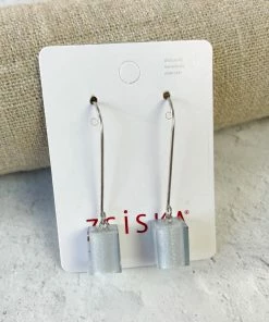 Zsiska Zsiska Colorful Cubes Long Wire Earrings, Light Blue