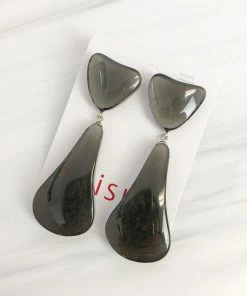 Zsiska Mara Drop Post Earrings, Grey Zsiska