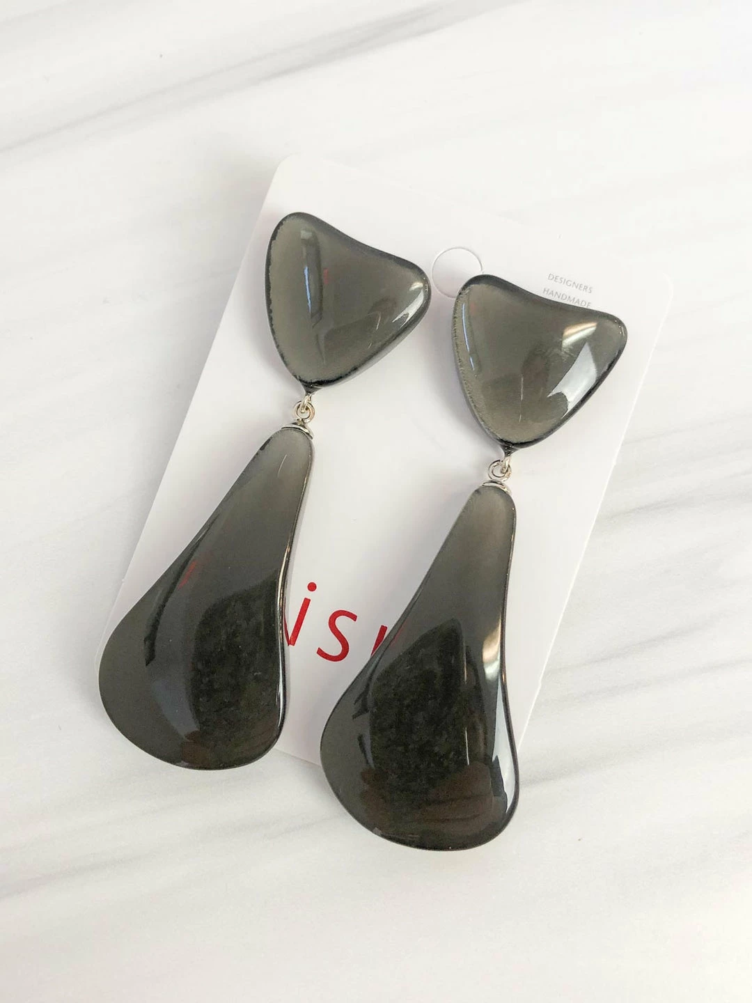 Zsiska Mara Drop Post Earrings, Grey Zsiska 3 Zsiska Mara Drop Post Earrings, Grey Zsiska