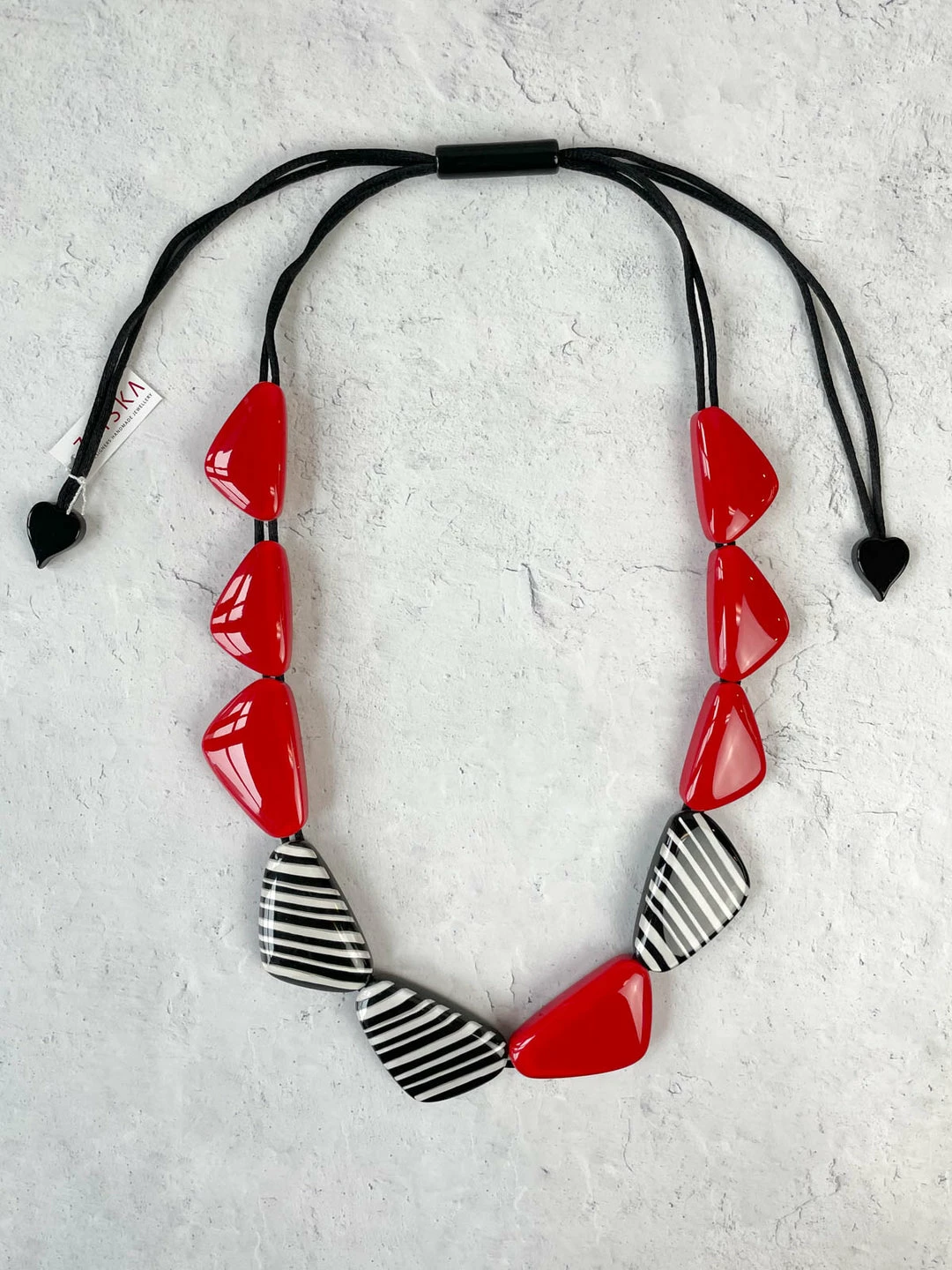 Zsiska Olivia 10 Bead Adjustable Necklace, Red 3 Zsiska Olivia 10 Bead Adjustable Necklace, Red