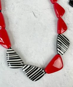 Zsiska Olivia 10 Bead Adjustable Necklace, Red