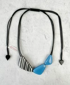 Zsiska Olivia 3 Bead Adjustable Necklace, Blue Zsiska