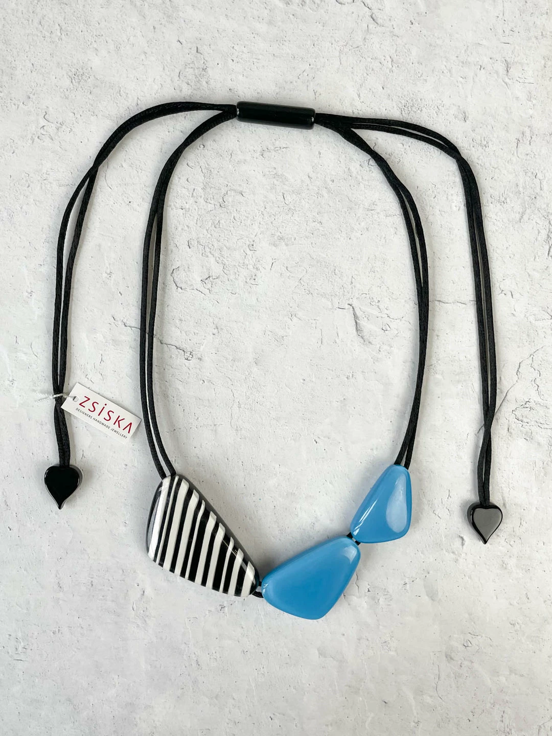 Zsiska Olivia 3 Bead Adjustable Necklace, Blue Zsiska 3 Zsiska Olivia 3 Bead Adjustable Necklace, Blue Zsiska