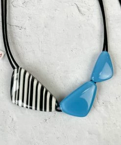 Zsiska Olivia 3 Bead Adjustable Necklace, Blue Zsiska