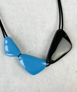 Zsiska Olivia 3 Bead Adjustable Necklace, Blue Zsiska 7 Zsiska Olivia 3 Bead Adjustable Necklace, Blue Zsiska