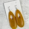 Zsiska Organic Cut Out Teardrop Wire Earrings, Mustard Zsiska