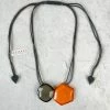 Zsiska Playa 2 Bead Adjustable Necklace, Orange Zsiska 2 Zsiska Playa 2 Bead Adjustable Necklace, Orange Zsiska