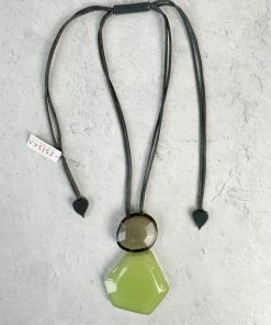 Zsiska Zsiska Playa 2 Bead Pendant Necklace, Green