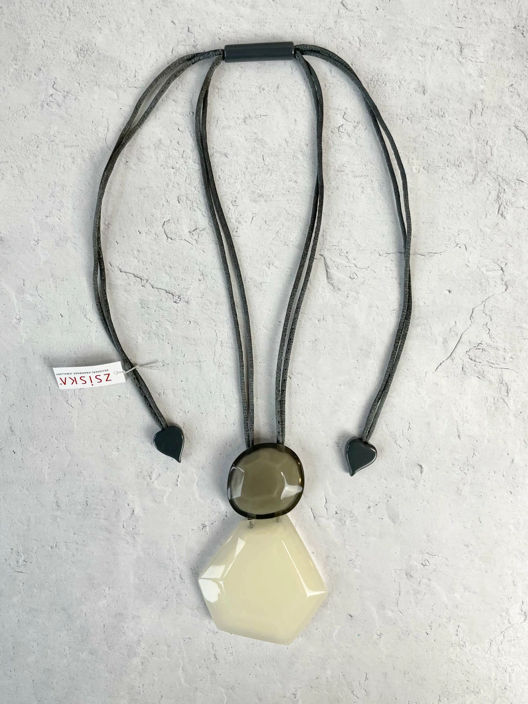 Zsiska Playa 2 Bead Pendant Necklace, White Zsiska 3 Zsiska Playa 2 Bead Pendant Necklace, White Zsiska