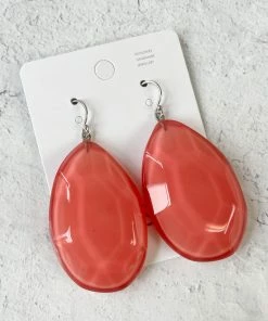 Zsiska Playa Large Wire Drop Earrings, Pink