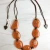 Zsiska Rhea 7 Bead Adjustable Necklace, Orange