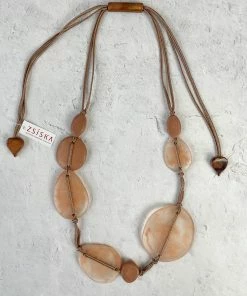 Zsiska Zsiska Sabaai 8 Bead Necklace, Camel