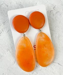 Zsiska Sabaai Post Drop Earrings, Orange