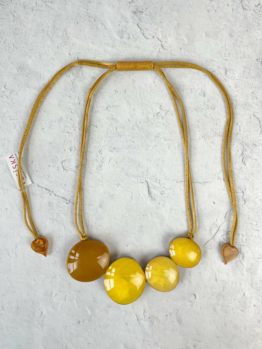 Zsiska Sophia 4 Bead Bib Necklace, Yellow 3 Zsiska Sophia 4 Bead Bib Necklace, Yellow