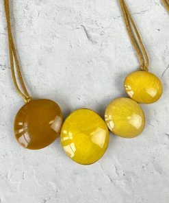 Zsiska Sophia 4 Bead Bib Necklace, Yellow